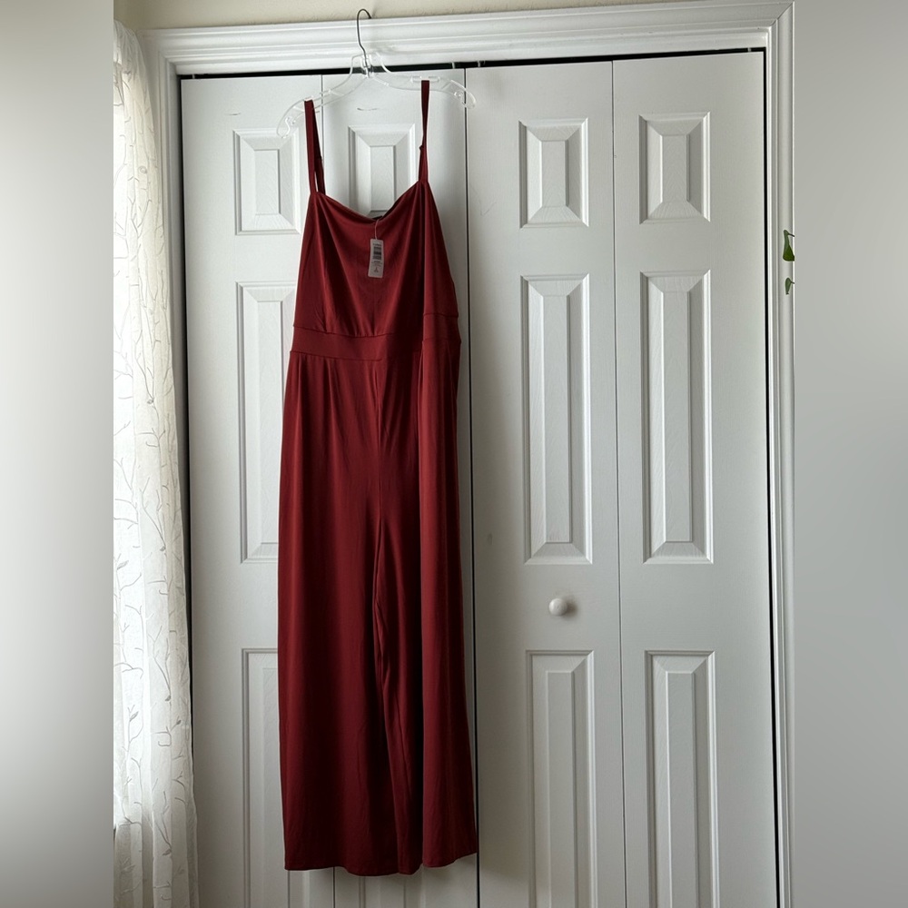Torrid Fired Brick Tube Top Wide-Leg Jumpsuit